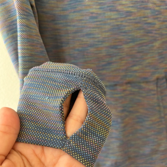 T By Talbots Sz Mp or M reg Blue Heather Space Pattern Pullover Sweatshirt - Picture 4 of 9